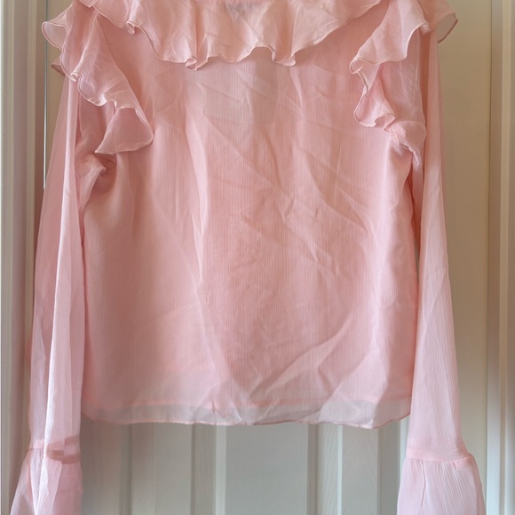 American Eagle Outfitters Light Pink Ruffle Blouse - Picture 4 of 6